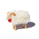 Mini Schaf - weißes Schäfchen mit roter Schelle, 7 cm